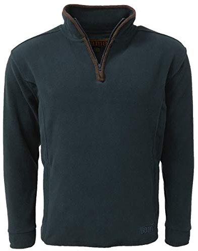 Game Mens Stanton Fleece Pullover | Winter Warm Half Zip Jumper Grey