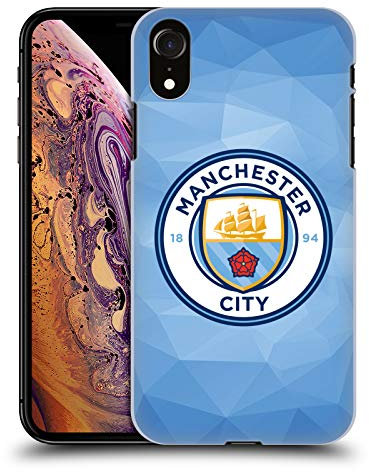 Head Case Designs Officially Licensed Manchester City Man City FC Blue Full Colour Badge Geometric Hard Back Case Compatible With Apple iPhone XR
