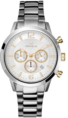 Orphelia HerrenArmbanduhr Chronograph Quarz Edelstahl OR82808, Silber/Silber