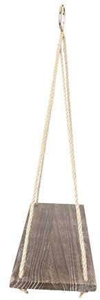 TOPINCN Estante Flotante Pared Madera Colgando Cuerdas Columpios Jardín Maceta Estantes Exhibición Pared Organizador (Marrón)