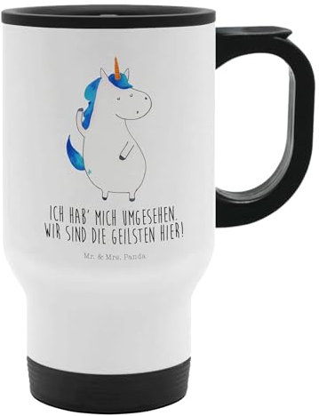 Mr. & Mrs. Panda Thermobecher Einhorn Mann - Geschenk, Reisebecher, Tasse zum Mitnehmen, Einhörner, beste, Party, Einhorn Deko, Thermotasse,