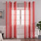 MIULEE Gardinen Gestreift Transparent mit Ösen, Voile Vorhänge Wohnzimmer Modern 2er Set, Vorhang Schlafzimmer Transparent mit Rot Weiss Gestreift Muster, Vorhang Halbtransparent Streifen 140X245 cm