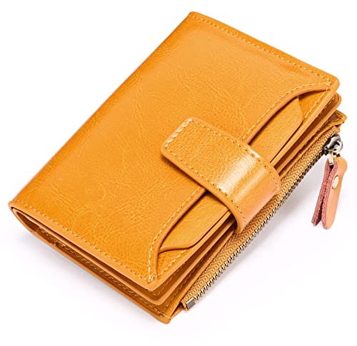 SENDEFN Portefeuille Femme Cuir Porte Monnaie Femme Fermeture Eclaire, Portefeuille et Porte Carte Femme RFID Blocage