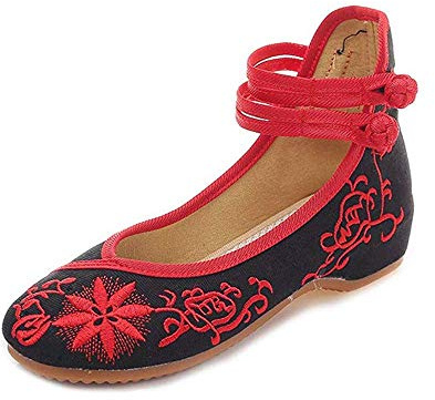 BININBOX Chaussures de Ballet brodées Chinoises Plates décontractées pour Dames