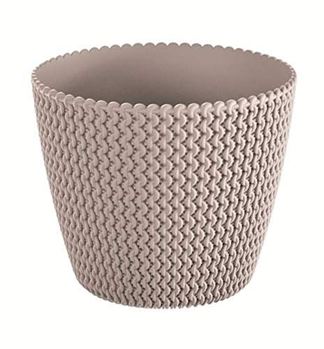 Maceta redonda 5L Prosperplast Splofy de plastico en color mocca, Ø21,8 x 18,4 cm