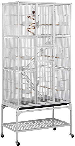 Yaheetech Jaula Grande para Pájaro con Ruedas 77 x 46 x 175,5 cm