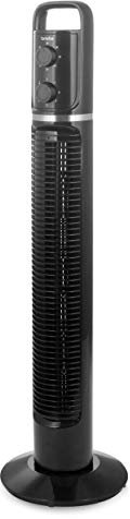 briebe FN-122988 Ventilador de Torre Portátil, Temporizador, Oscilante, 3 Velocidades, 81cm, Negro