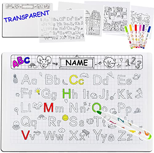 Schule & Schulanfang Artikel frei wählbar Lernen & Malen - Schreibtischunterlage/Unterlage - wisch & Weg + 6 Stifte + Malseiten - inkl. Name - 45 cm * 3..