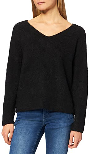 Pieces Femme Pcellen V-neck Knit Noos Bc Pull over, Noir, L EU