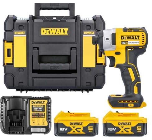 Dewalt DCF887N 18V Brushless Impact Driver with 2 x 5.0Ah Batteries & Charger in Case