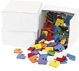 WEDO 262817099 Schlüsselkappen | eckig | 2,7 x 3,0 cm | mehrere Farben | 100 Stück