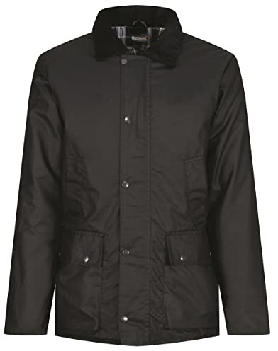 Regatta Professional Mens Pensford Lightweight Wax Jacket Black Giacca Cerata Uomo