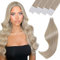Vivien Tape in Extensions Echthaar Blond 40cm Menschliches Haar Tape in Hair Extensions Echthaar Highlight Blond 20 Stücke 50g