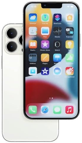 FufoneUS Gefälschte Telefon Modell [Ohne Logo] Dummy-Display Nicht funktionierende Replik Telefon Spielzeug für Phone 13 Pro / 13 ProMax, 13promax Silber Farbbildschirm