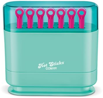 Conair Silicone Hot Rollers for Women, 14 Assorted Hot Sticks Hair Curlers with No Roller Clips Needed, 85-Second Heat-Up, For All Hair Lengths, Green