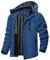 TACVASEN Veste Imperméable a Capuche pour Homme Manteau de Marche Coupe-Vent Randonnée Légère Cyclisme En Plein Air Denim,M