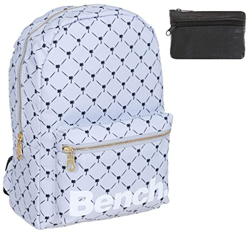 Bench Rucksack Damen klein small Daypack Handtasche Damenrucksack Freizeitrucksack Mädchen backpack 64158 +e (Monogram Grau Beige 2801)