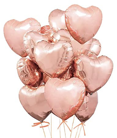 20 Palloncini a Forma di Cuore Oro rosa ad Elio o Aria Palloncini Foil Foil Air Balloons per Decorazione Romantica, San Valentino, Palloncini Compleanno per Decorazione festa di compleanno