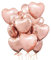 20 Palloncini a Forma di Cuore Oro rosa ad Elio o Aria Palloncini Foil Foil Air Balloons per Decorazione Romantica, San Valentino, Palloncini Compleanno per Decorazione festa di compleanno