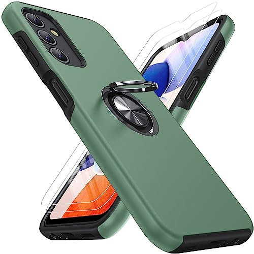 AOUIA für Samsung Galaxy A14 Hülle mit 2 Stück Schutzfolie, 360 ° Drehbare Ständer, Sturzschutz, Stoßfestes Hülle für Samsung Galaxy A14 5G/4G,