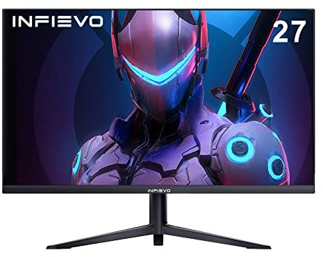 INFIEVO Gaming Monitor 27 Inch QHD 1440P Computer Monitor 165Hz VA 1ms Built-in Speakers, FreeSync, Ultra-Thin PC Monitor, VESA Compatible, Tilt Adjustable, Liftable Stand, Eye Care, HDMI X2 /DP