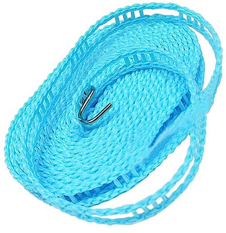 Garneck Corde per Stendere i Regolabili Antivento in Nylon da 5 M Ganci in Acciaio Divisorio Antiscivolo per Bucato Pesante per Esterni e Colore Casuale