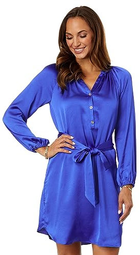 Lilly Pulitzer Langärmeliges Kleid Saige, Alba Blau, X-Klein