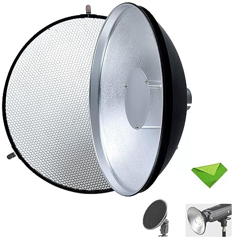 Godox AD-S3 Beauty Dish Reflektor für Godox AD200 AD200Pro Pocket Flash Monolight Godox AD180 AD360 AD360II Flash Speedlite Speedlight mit Wabenabdeckung
