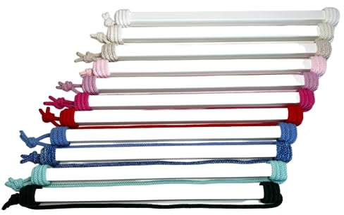 NoriKids Stange für Tonies | Regal für Tonies aus magnetischer Stange in Weiß | mit Kordel in Rot | handgefertigte Tonie Aufbewahrung für bis zu 40 Tonies | Kinderregal