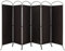 COSTWAY 331 x 188cm Raumteiler Trennwand, Paravent klappbar und abnehmbar, Sichtschutz 6 teilig, Room Divider Innen, aus Stoff, für mehr Privatsphäre und Flexibilität (Braun)
