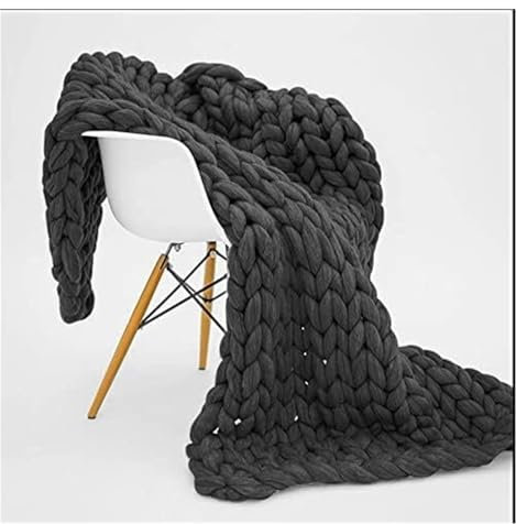 Sofabett-Fleece-Überwurfdecke, grob gestrickte Decke, weiche, dicke Bettdecke, solide handgestrickte Überwurf, warme und gemütliche Überwurfdecke for Haustier, Couch, Yoga-Matte, Bank, Stuhl, Bett, 10