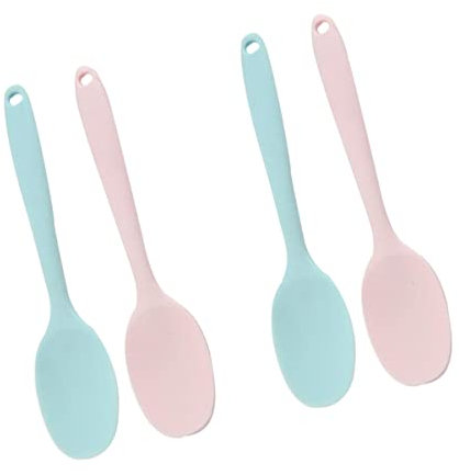 BESTonZON 4 Piezas Cuchara De Sopa Cuchara De Alimentación De Silicona Cuchara Para Cucharas Para Servir Comida Cucharadita De Silicona Cuchara De Silicona Mini Cuchara De Mesa Bebé