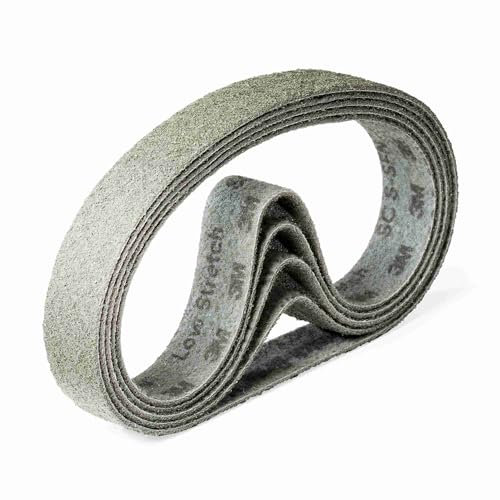 3M SC-BL Scotch Brite Schleifband Vliesband für Rohrbandschleifer Schleifmaschinen | Maße: 40 x 760 mm | Körnung: A-sfn s-fine grün (500-800) | Lieferumfang: 5 Stück