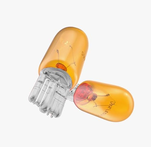Magnet Pack 2 bombillas YW5W Halógeno cuña 12 V 5 W casquillo T10 W2.1X9.5D intermitente, interior y exterior, para coche y motocicleta, naranja