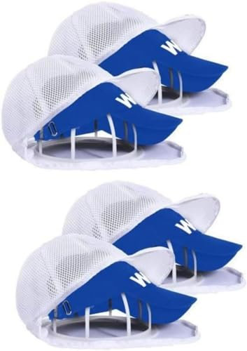Baseball Cap Washing Cage, Hat Washer Cage For Washing Machine, 2 /4Pack Baseball Cap Washing Cage, Washing Machine Hat Protector With Mesh Bag, 2 In 1 Baseball Hat Cleaners Cap Shaper Fit For Caps