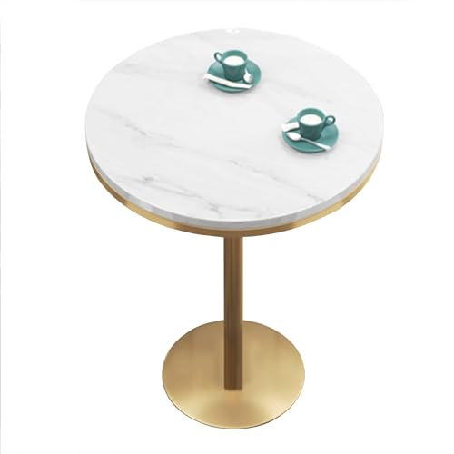 DMCHENGMA Runder Bar-Hochtisch, Cocktail-Bistro-Tische, mit Marmorplatte, goldenen Beinen und stabilem Sockel, platzsparend, Kleiner Esstisch, für Küche, Wohnzimmer, Café(Size:55x75cm)