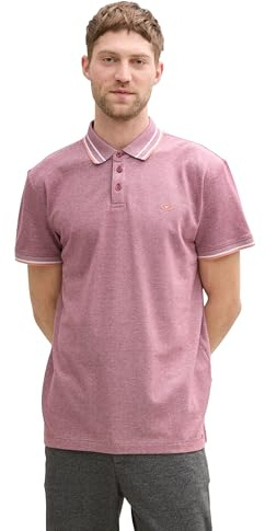 TOM TAILOR Herren 1045629 Poloshirt, 37559 - Deep Red Two Tone, XXL EU
