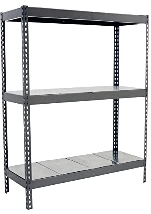 PROREGAL Schwerlastregal Metal Beast Three | HxBxT 150x120x45cm | 3 Ebenen | Fachlast 600kg | Grau | Weitspannregal Werkstattregal Lagerregal