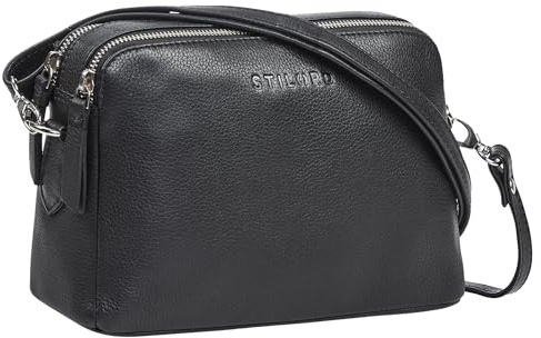 STILORD Rosie Vintage Umhängetasche Damen Leder kleine Handtasche zum Ausgehen klassische Abendtasche Partytasche Freizeittasche Echtleder Farbe:messina - braun