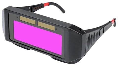 Auto Darkening Welding Goggles with 2 Arc Sensors, Solar-Powered Welding Glasses for MIG, TIG, and Plasma Cutting, Adjustable Shade 11 Safety Goggles with Panoramic View, UV/IR Protection