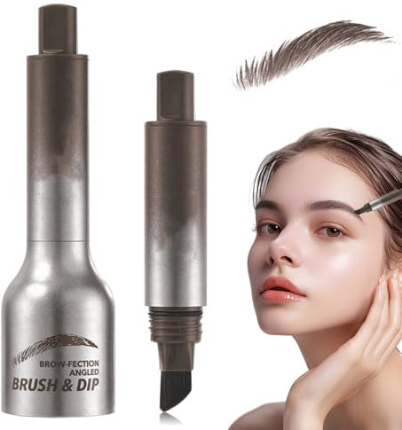Multifunktionaler Augenbrauen Pinsel und Stift - Flüssiger Augenbrauenstift, Wasserfestes Gel, Abgewinkelter Bürste für Langanhaltende Formen am Haaransatz
