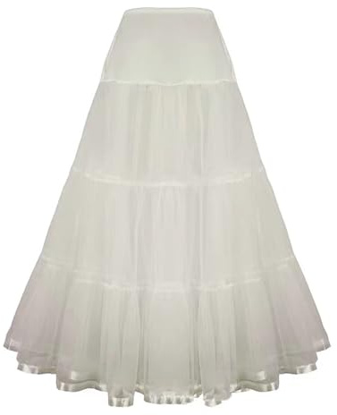 Verve Jelly Women's Petticoats Long Petticoat Wedding Evening Gowns Ankle Length Underskirt Crinoline for Prom Evening Wedding Dress