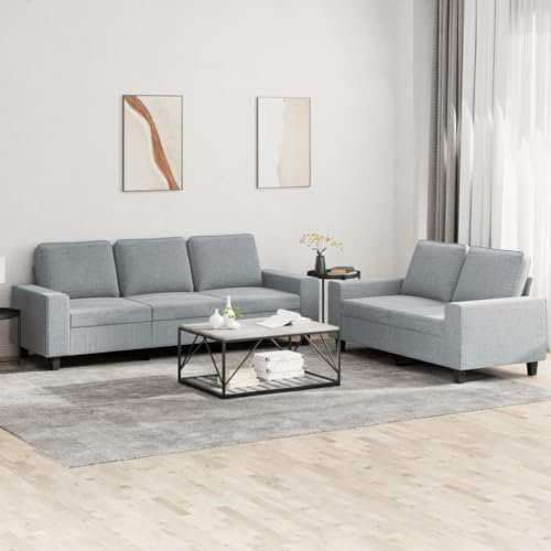Willood 2 Sitzer + 3 Sitzer Sofa Couch Gästesofa fürs Wohnzimmer Schlafzimmer Gästezimmer Modern Hellgrau