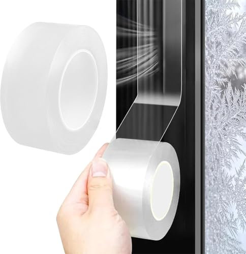 Nastro sigillante trasparente autoadesivo per finestre, 3 cm x 10 m, multifunzione, autoadesivo, impermeabile, per finestre, paraspifferi insonorizzato, antivento, antipolvere, per porte e finestre
