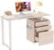 BAKAJI Scrivania con Cassettiera 3 Cassetti Tavolo da Lavoro Porta Pc Computer in Legno con Struttura in Acciaio Design Moderno 120 x 50 x 75 cm Arredamento Casa Ufficio Cameretta (Olmo)