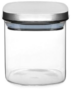 Jomafe Glass Storage Container With Stainless Steel Lid – BPA Free – 800ml - Airtight, Multipurpose, Cereal Food Containers (1, SQGLJO800, Square, 800, Millilitres)
