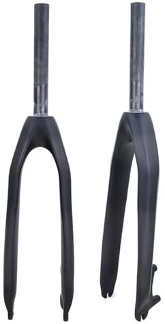 JNTFNE Trial Bikes Rigid Forks 20 24 Carbon Fiber Bike Front Forks Disc Brake Bike Forks 1-1/8 Straight Tube Quick Release Bikes Hard Fork 9 * 100mm(Matte Black,20in)