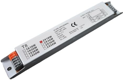 GBYJYMQTZ Ballast électronique T8 for Large Tension, 220-240V AC, 2x18W/2x30W/2x58W/2x36W/1x36W/1x18W, Ballast électronique for Lampe Fluorescente(2x18W)