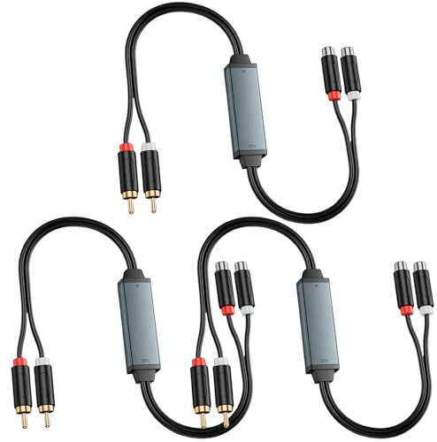AV100C Entstörfilter, 2 Stück RCA-Rauschunterdrücker Ground Loop Isolator für Auto Heim Stereo System/Bluetooth-Lautsprecher Cinch zu HDMI Konverter 1080P Geräuschisolator