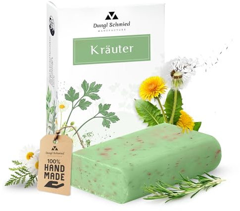 Dungl Schmied | Kräuter Seife | Handgemacht | 100g Seifenstück | Ohne Palmöl | Vegan | Naturseife mit natürlichen Inhaltsstoffen | Für alle Hauttypen